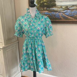 Umgee Aqua Floral Mini Dress